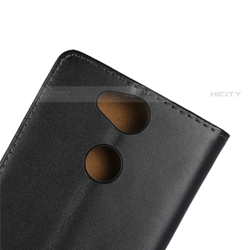 Handytasche Stand Schutzhülle Leder für Sony Xperia XA2 Plus Schwarz