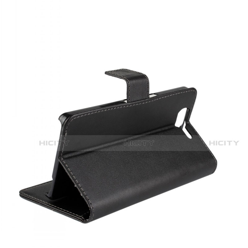 Handytasche Stand Schutzhülle Leder für Wiko Highway Schwarz groß