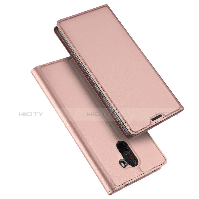 Handytasche Stand Schutzhülle Leder für Xiaomi Pocophone F1 Rosegold Plus