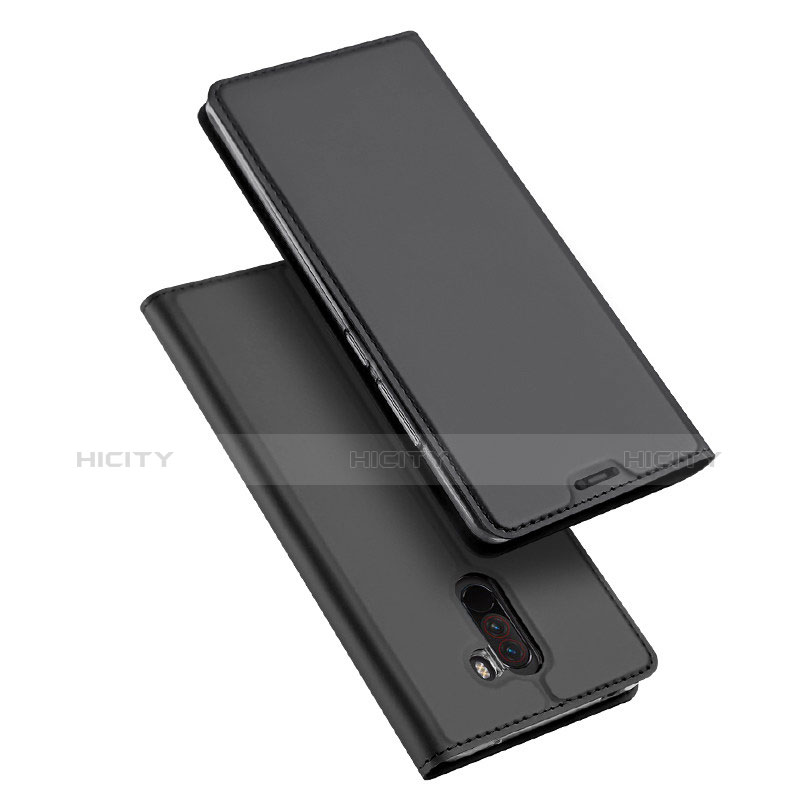 Handytasche Stand Schutzhülle Leder für Xiaomi Pocophone F1 Schwarz