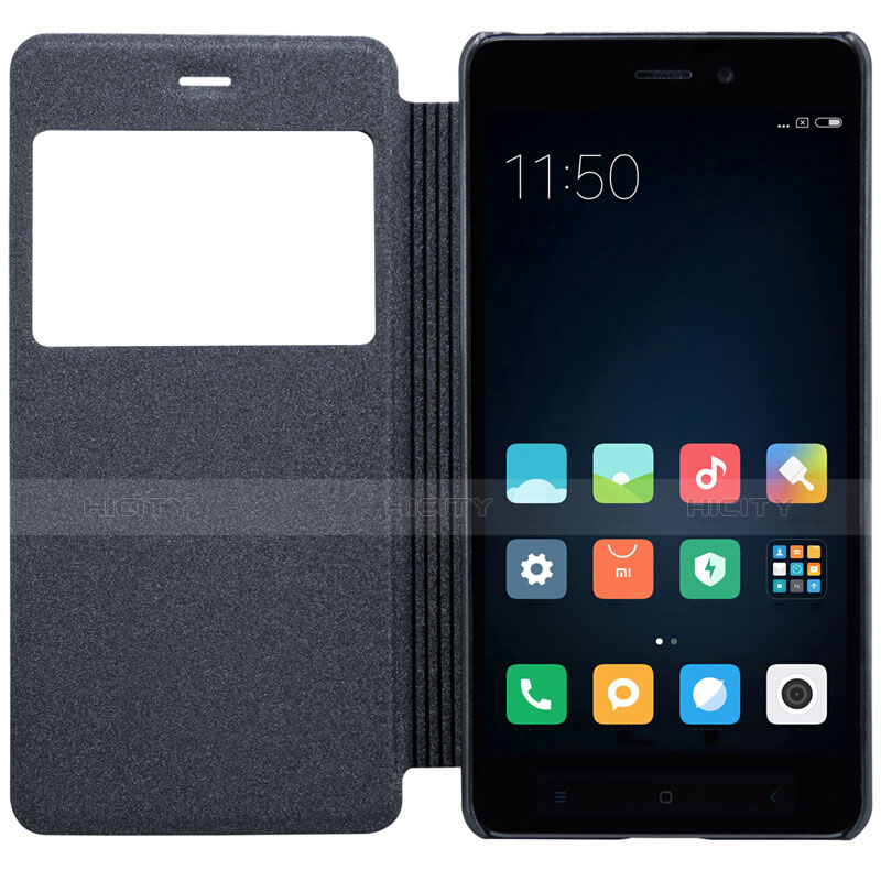 Handytasche Stand Schutzhülle Leder für Xiaomi Redmi 4 Prime High Edition Schwarz groß