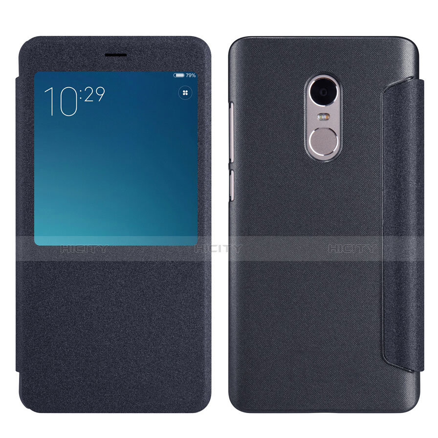 Handytasche Stand Schutzhülle Leder für Xiaomi Redmi Note 4X High Edition Schwarz