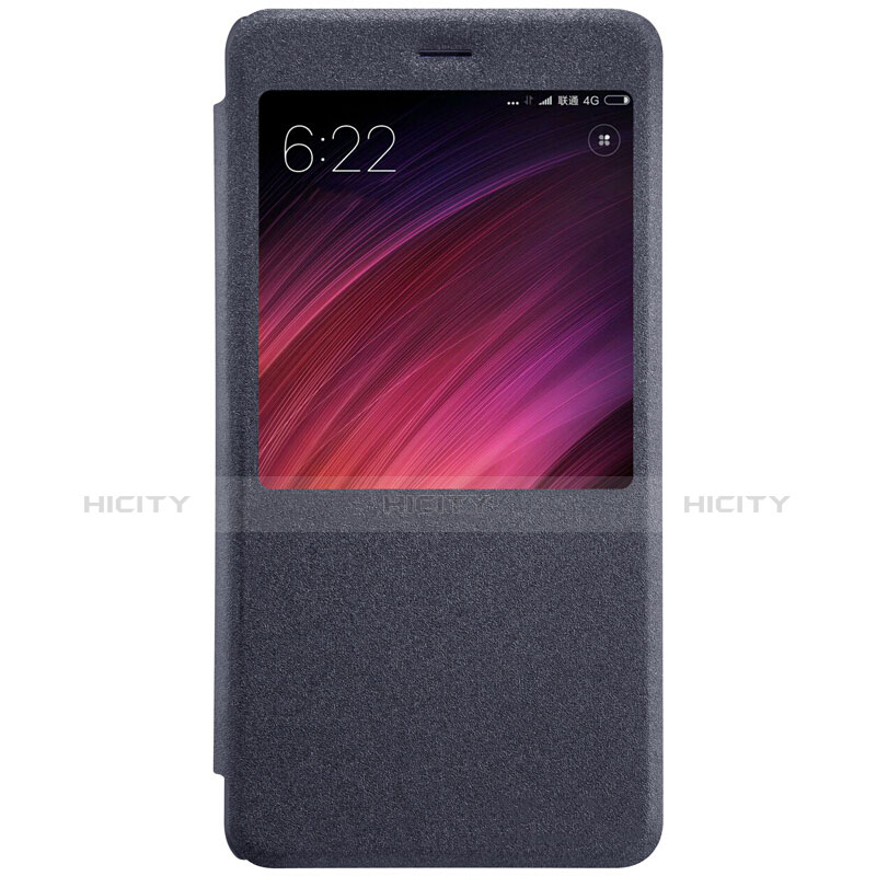 Handytasche Stand Schutzhülle Leder für Xiaomi Redmi Note 4X Schwarz groß