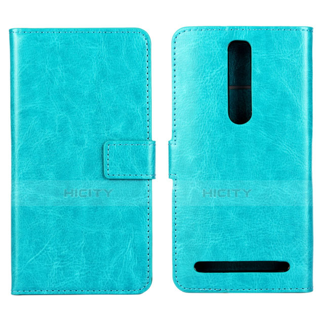 Handytasche Stand Schutzhülle Leder Hülle für Asus Zenfone 2 ZE551ML ZE550ML Cyan Plus