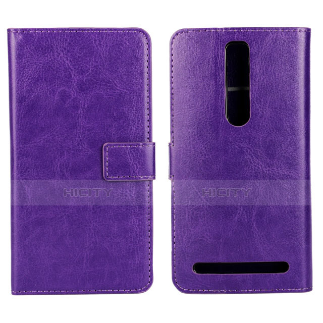 Handytasche Stand Schutzhülle Leder Hülle für Asus Zenfone 2 ZE551ML ZE550ML Violett Plus