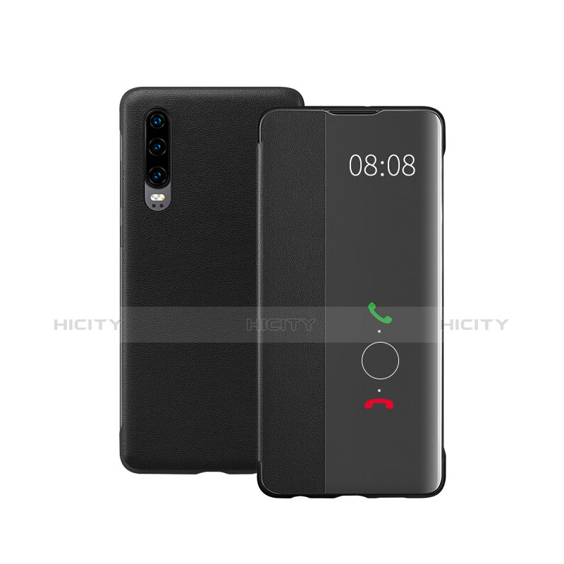 Handytasche Stand Schutzhülle Leder Hülle für Huawei P30 Schwarz