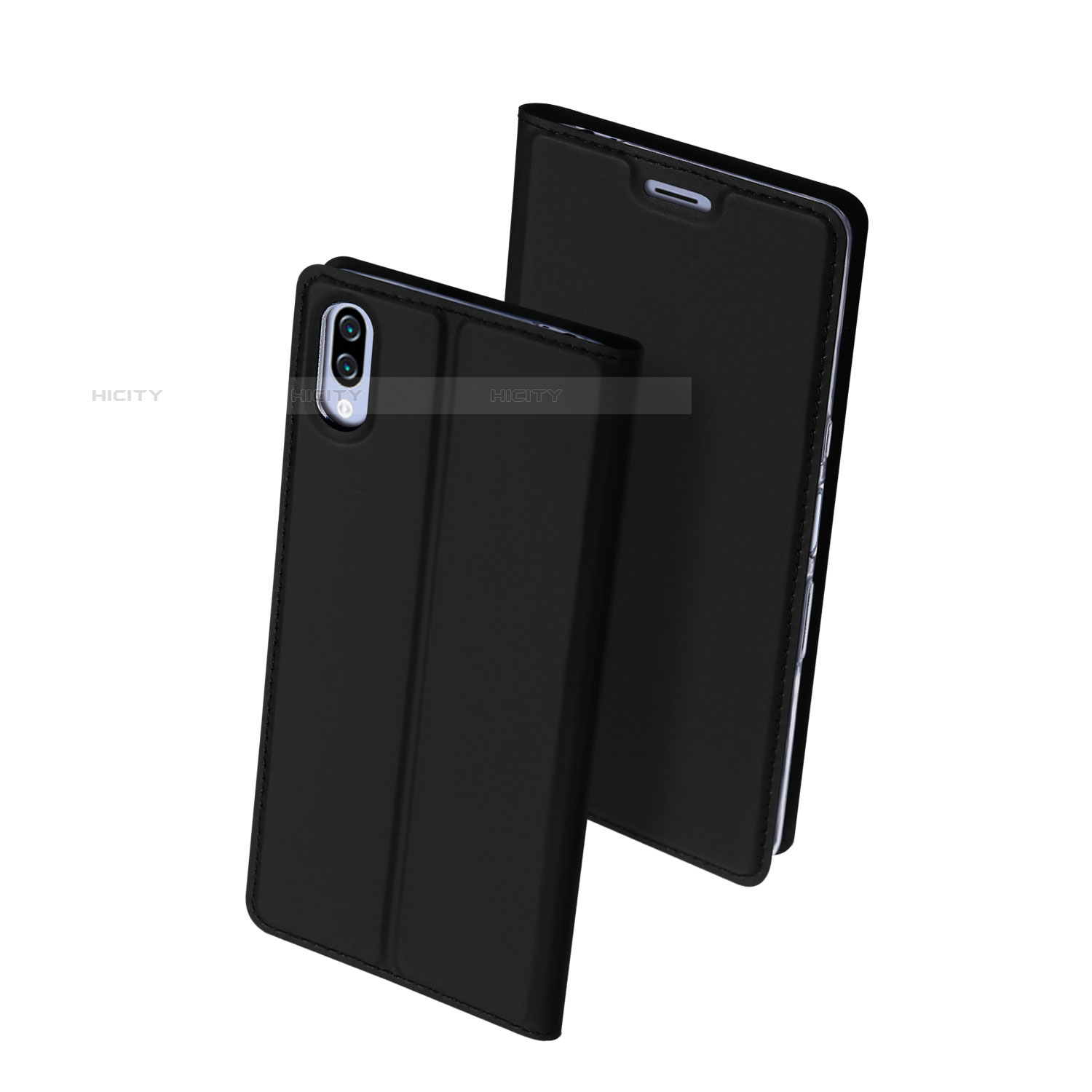 Handytasche Stand Schutzhülle Leder Hülle für Sony Xperia L3 Schwarz Plus