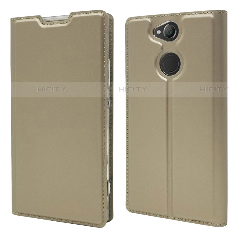 Handytasche Stand Schutzhülle Leder Hülle für Sony Xperia XA2 Gold