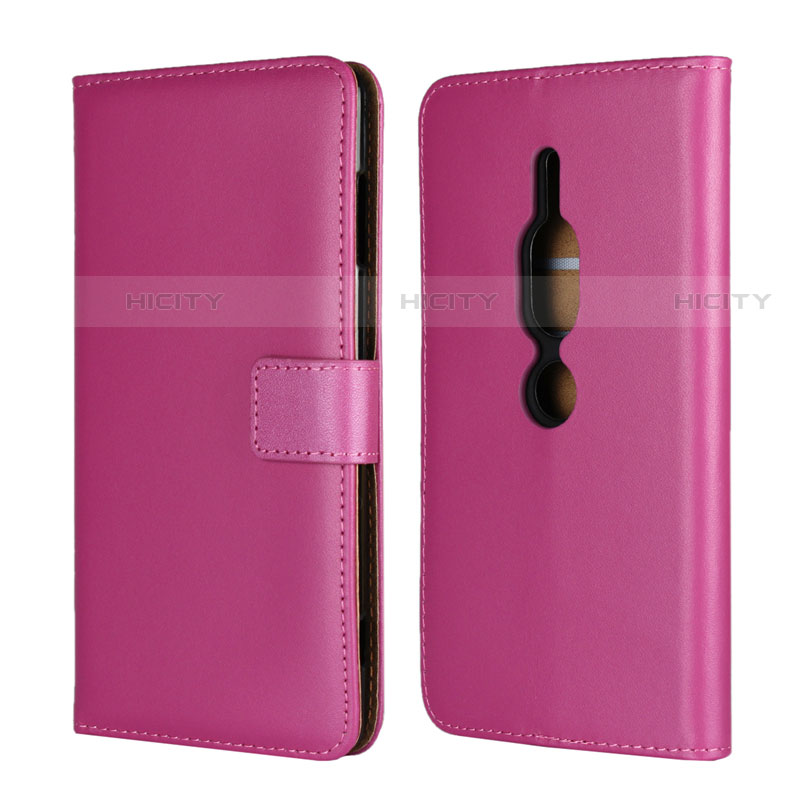 Handytasche Stand Schutzhülle Leder Hülle für Sony Xperia XZ2 Premium Pink