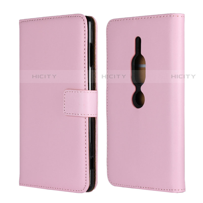 Handytasche Stand Schutzhülle Leder Hülle für Sony Xperia XZ2 Premium Rosa Plus