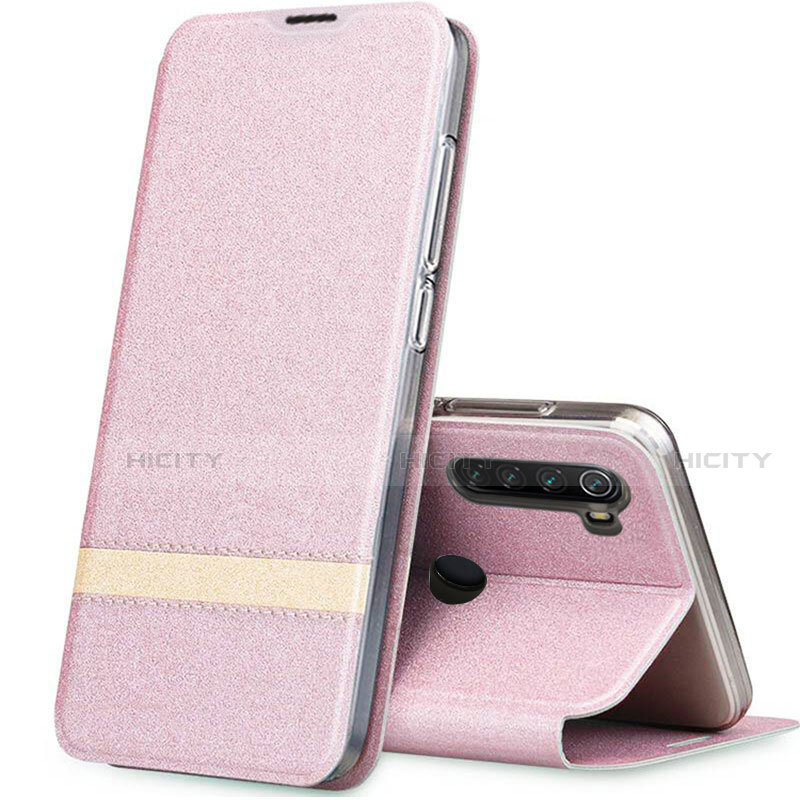 Handytasche Stand Schutzhülle Leder Hülle für Xiaomi Redmi Note 8 Rosegold Plus