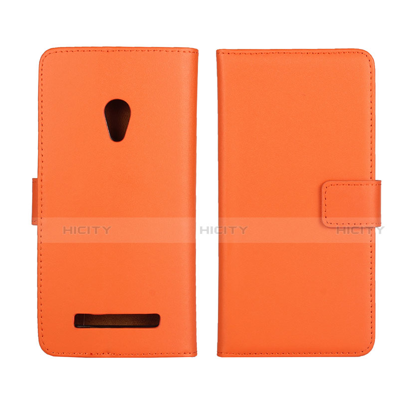 Handytasche Stand Schutzhülle Leder Hülle L01 für Asus Zenfone 5 Orange