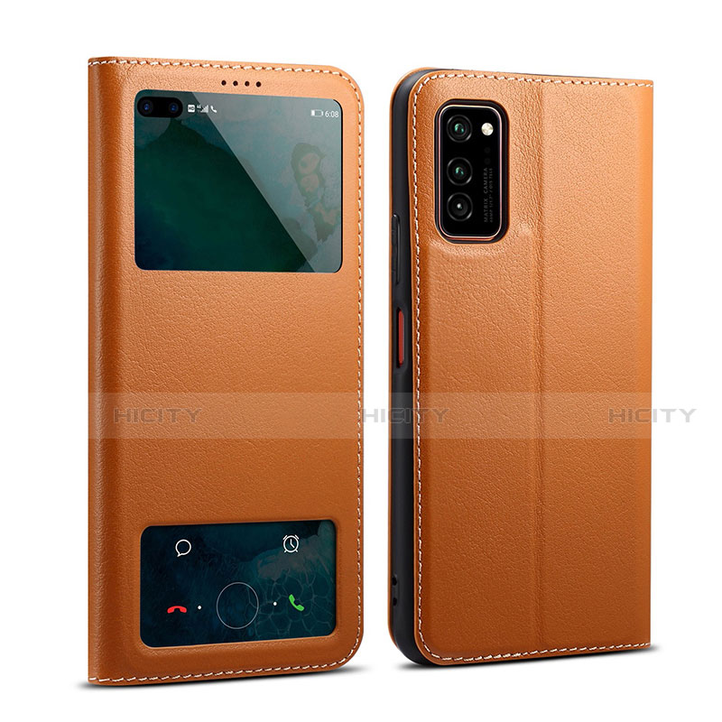 Handytasche Stand Schutzhülle Leder Hülle L01 für Huawei Honor V30 Pro 5G Orange Plus