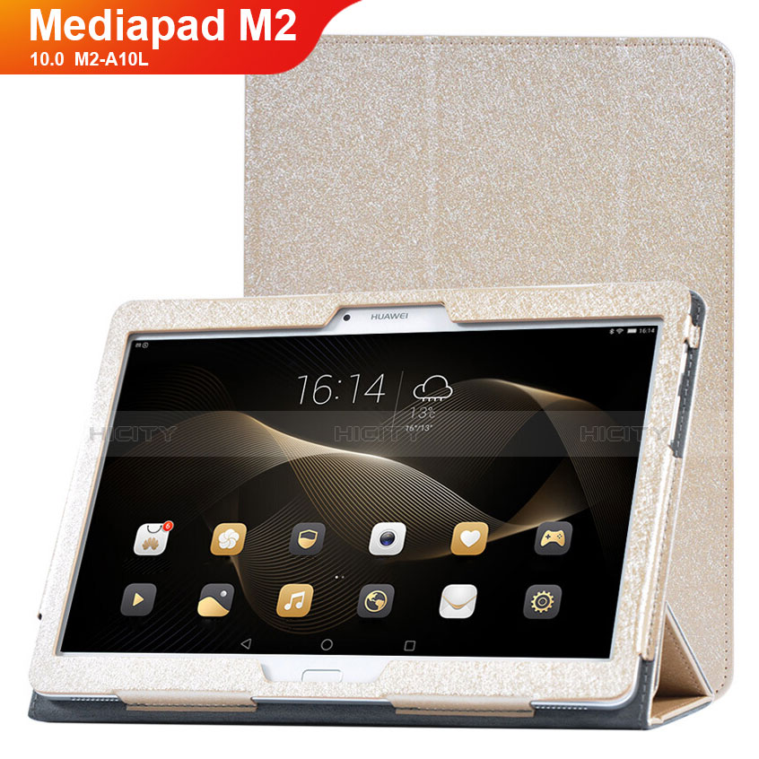 Handytasche Stand Schutzhülle Leder Hülle L01 für Huawei MediaPad M2 10.0 M2-A10L Gold Plus