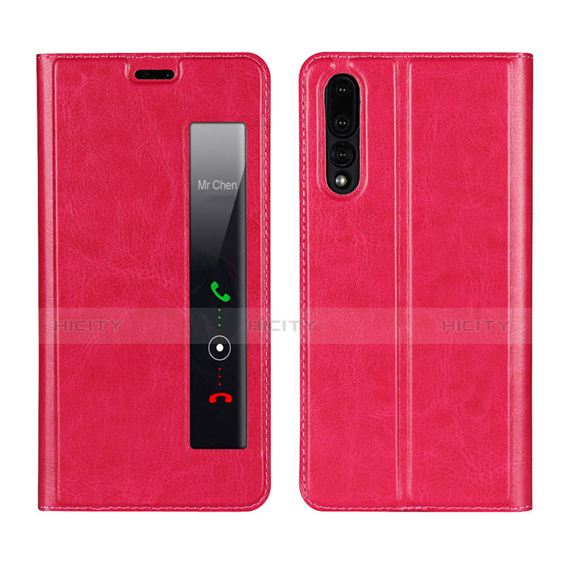 Handytasche Stand Schutzhülle Leder Hülle L01 für Huawei P20 Pro Rot