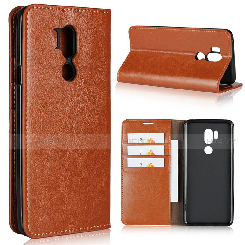 Handytasche Stand Schutzhülle Leder Hülle L01 für LG G7 Orange Plus