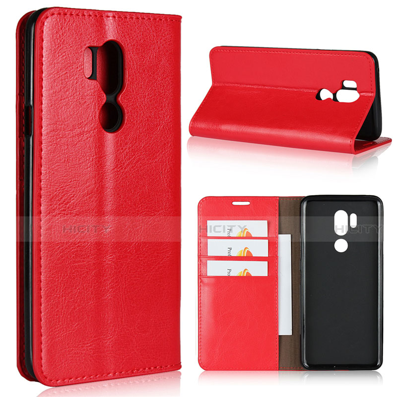 Handytasche Stand Schutzhülle Leder Hülle L01 für LG G7 Rot