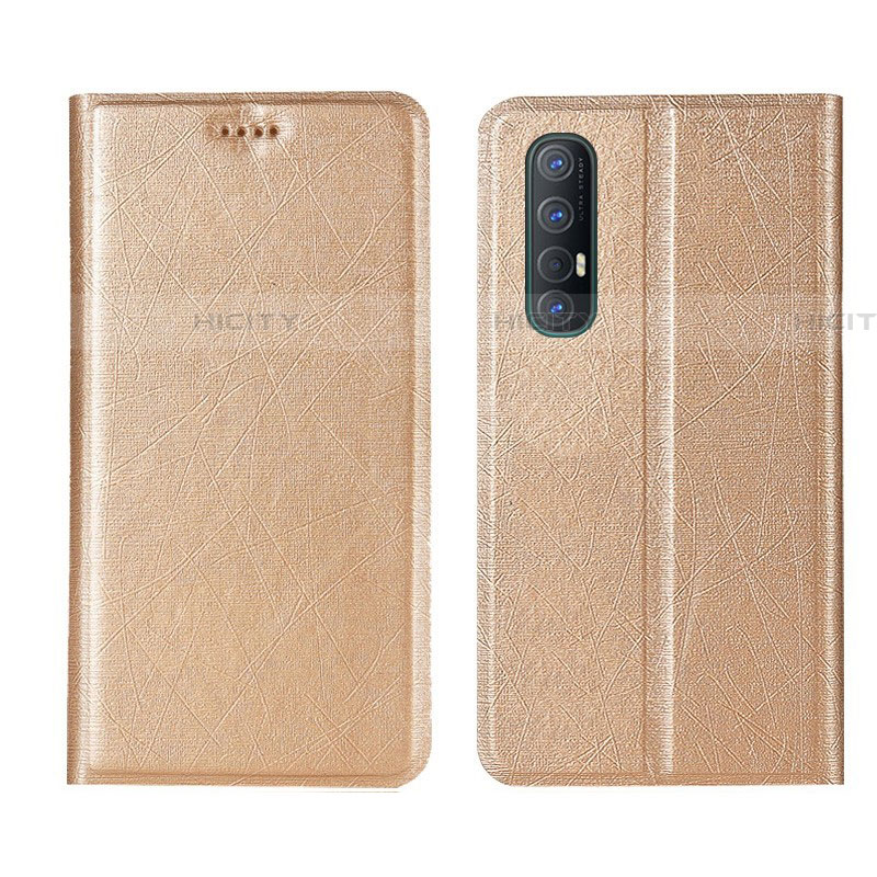 Handytasche Stand Schutzhülle Leder Hülle L01 für Oppo Find X2 Neo Gold