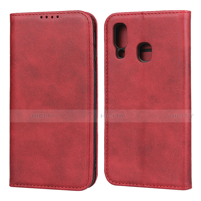 Handytasche Stand Schutzhülle Leder Hülle L01 für Samsung Galaxy A40 Rot