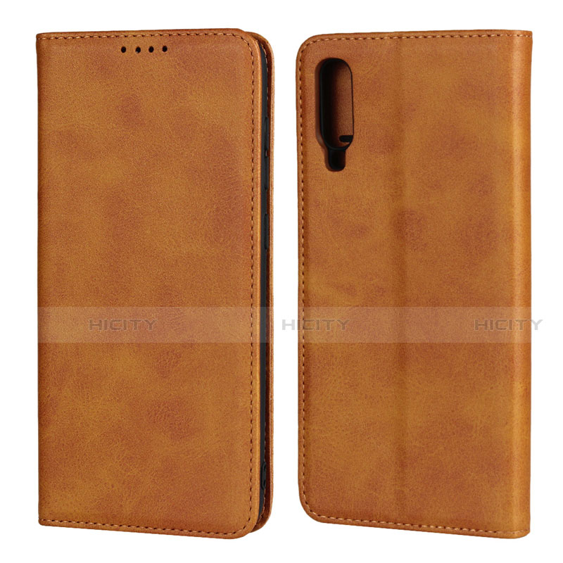 Handytasche Stand Schutzhülle Leder Hülle L01 für Samsung Galaxy A70 Orange