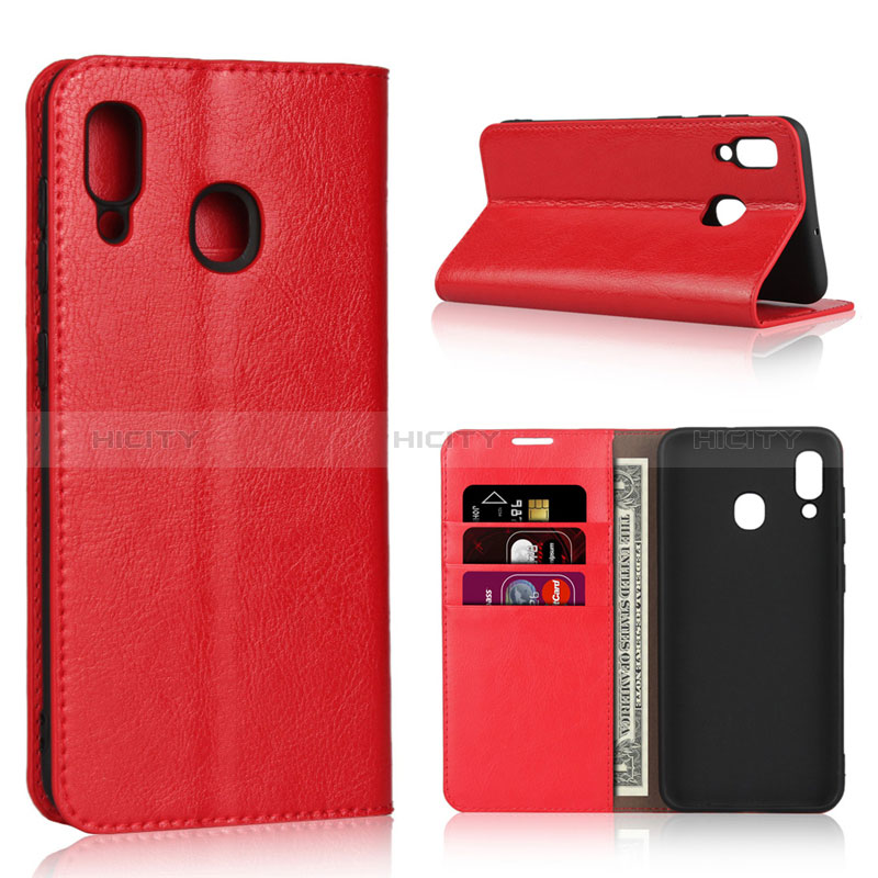 Handytasche Stand Schutzhülle Leder Hülle L01 für Samsung Galaxy M10S Rot