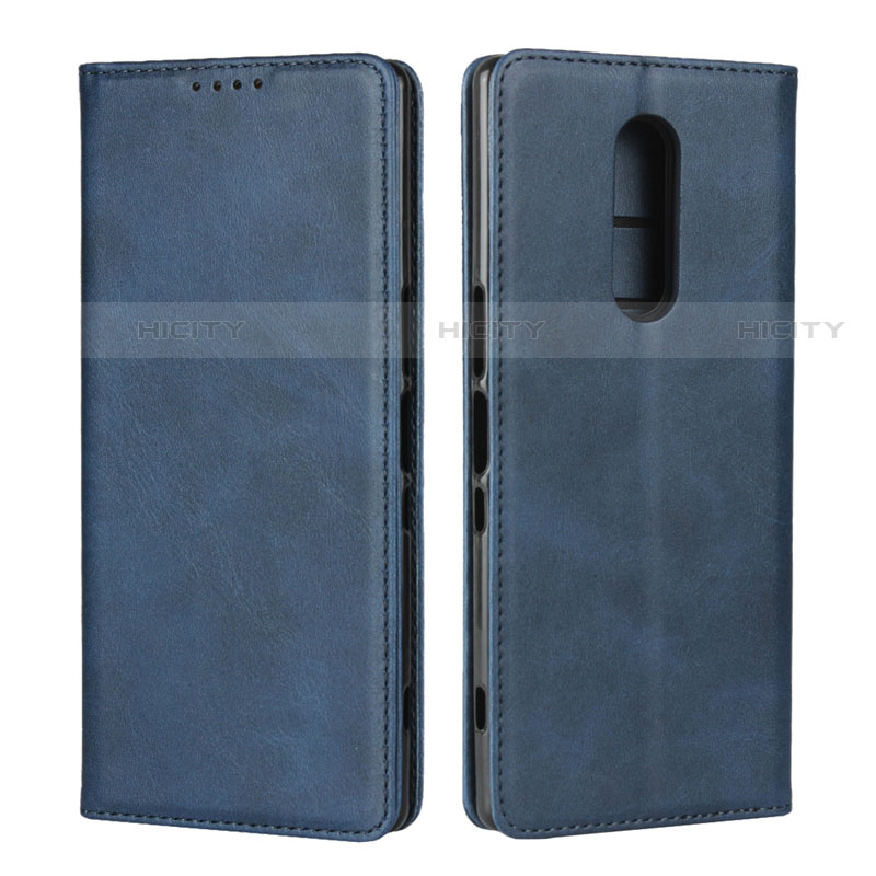 Handytasche Stand Schutzhülle Leder Hülle L01 für Sony Xperia 1 Blau