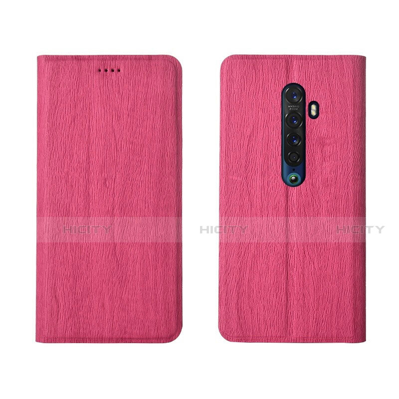 Handytasche Stand Schutzhülle Leder Hülle L02 für Oppo Reno2 Pink