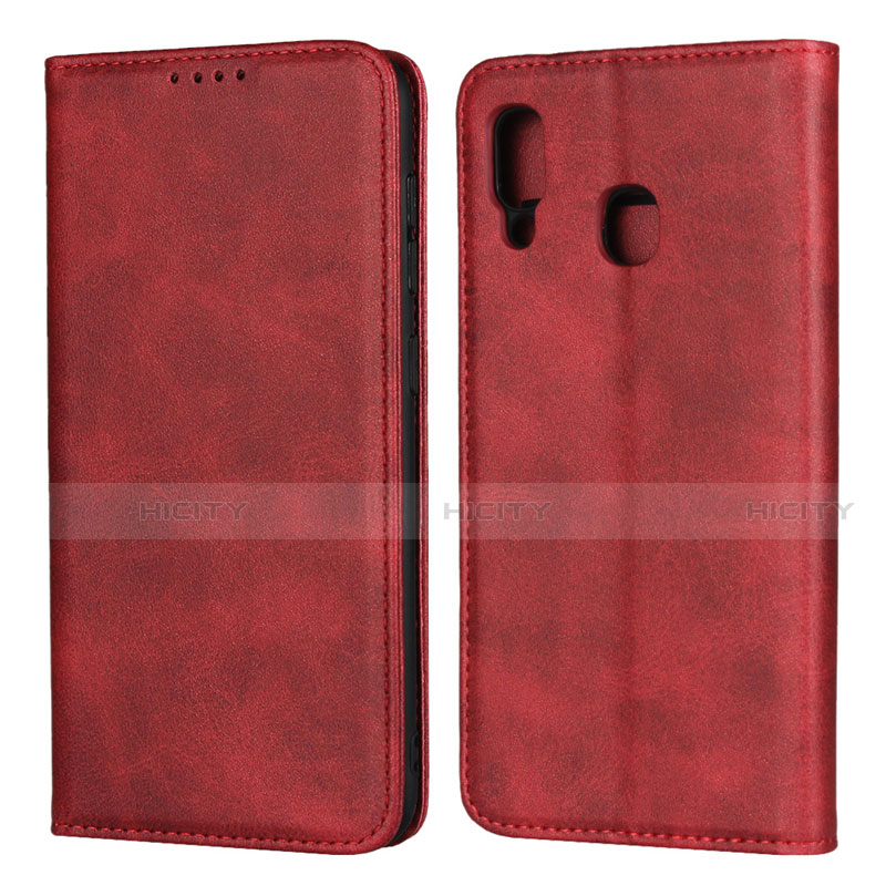 Handytasche Stand Schutzhülle Leder Hülle L02 für Samsung Galaxy A30 Rot Plus