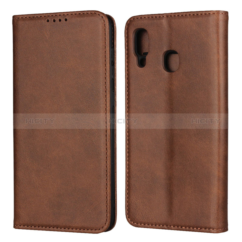 Handytasche Stand Schutzhülle Leder Hülle L02 für Samsung Galaxy M10S Braun Plus