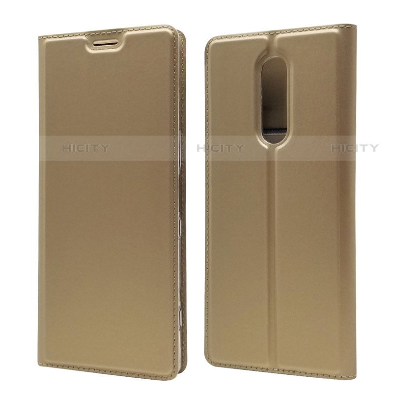 Handytasche Stand Schutzhülle Leder Hülle L02 für Sony Xperia 1 Gold