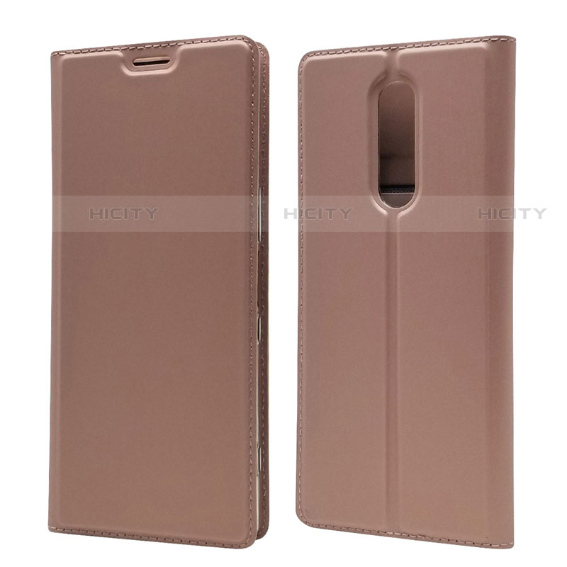 Handytasche Stand Schutzhülle Leder Hülle L02 für Sony Xperia 1 Rosegold Plus