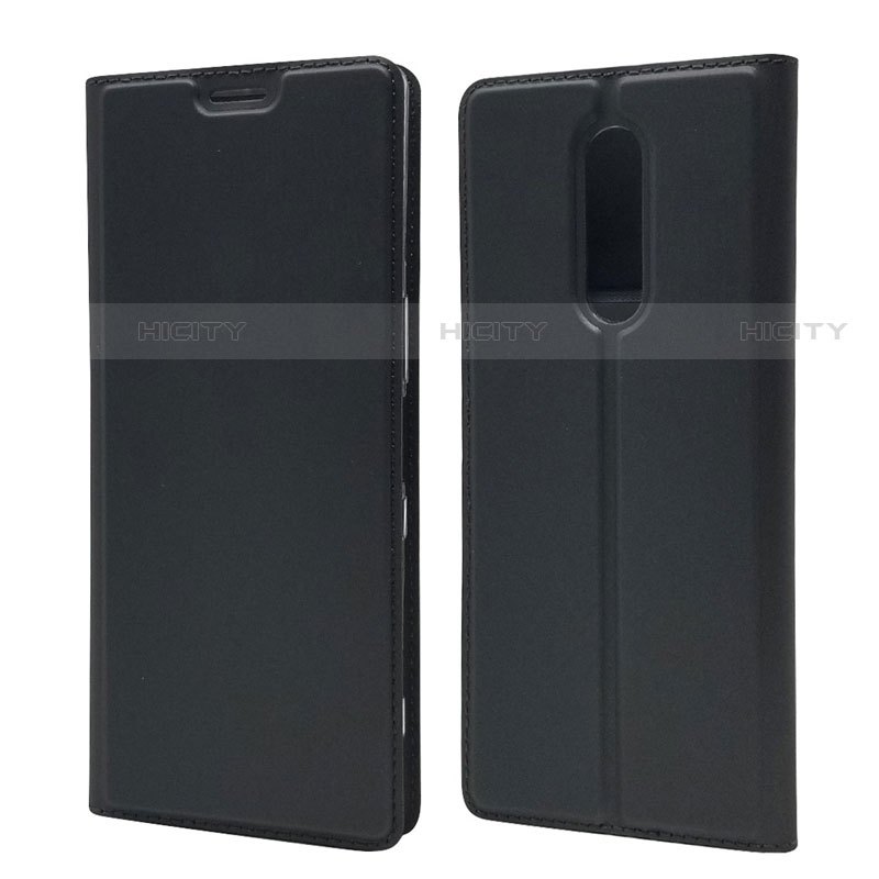 Handytasche Stand Schutzhülle Leder Hülle L02 für Sony Xperia 1 Schwarz