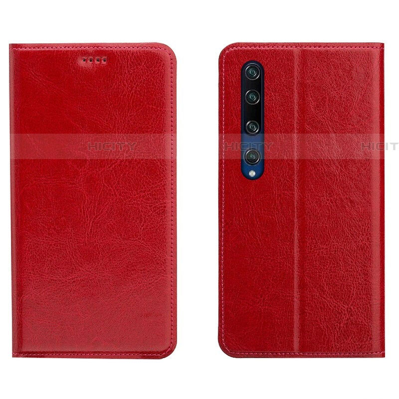 Handytasche Stand Schutzhülle Leder Hülle L02 für Xiaomi Mi 10 Rot