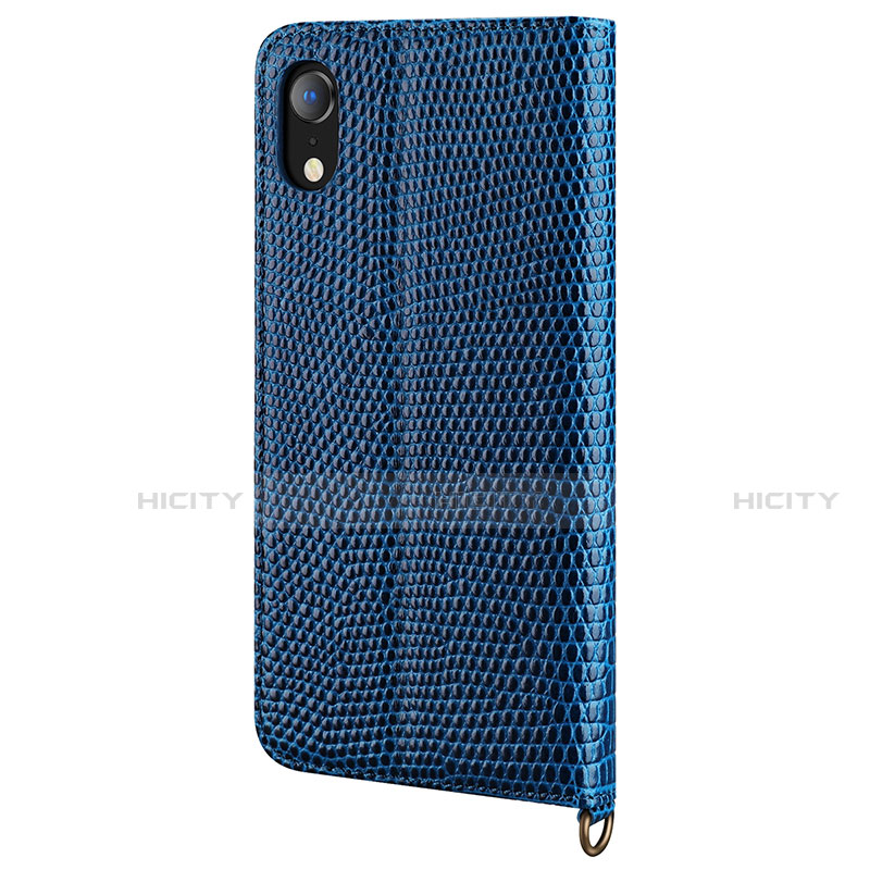 Handytasche Stand Schutzhülle Leder Hülle L03 für Apple iPhone XR Blau