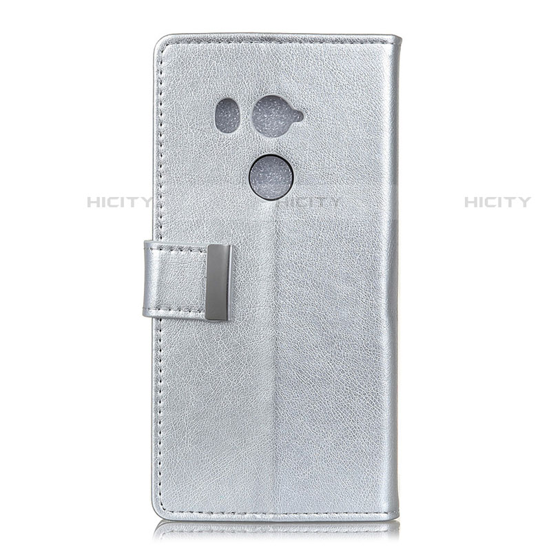 Handytasche Stand Schutzhülle Leder Hülle L03 für HTC U11 Eyes Silber