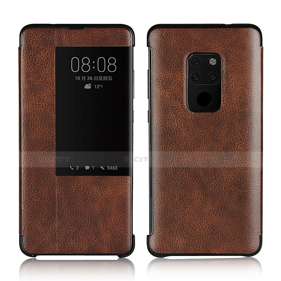 Handytasche Stand Schutzhülle Leder Hülle L03 für Huawei Mate 20 Braun