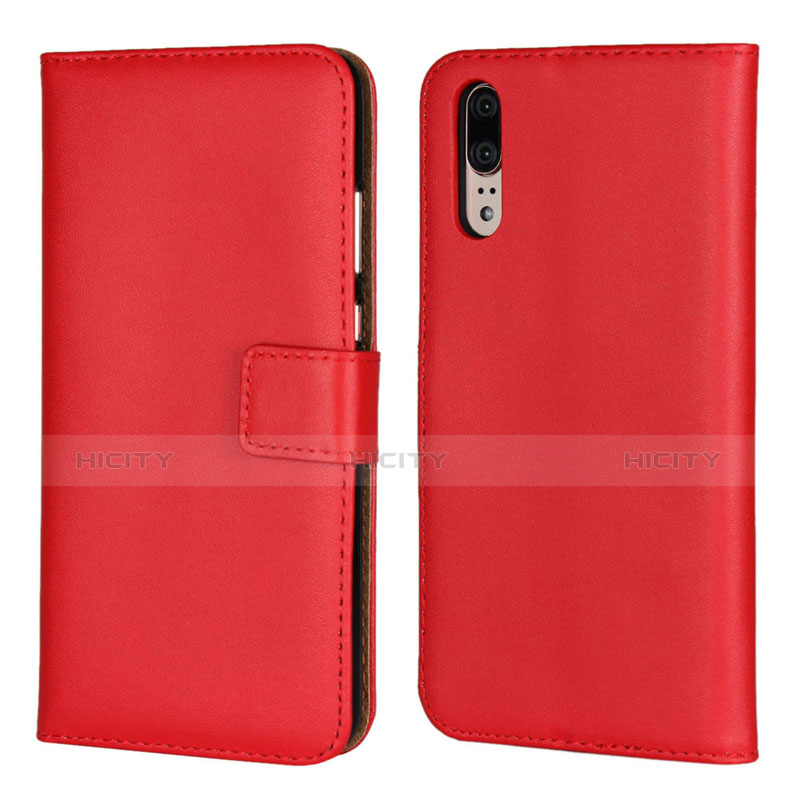 Handytasche Stand Schutzhülle Leder Hülle L03 für Huawei P20 Rot