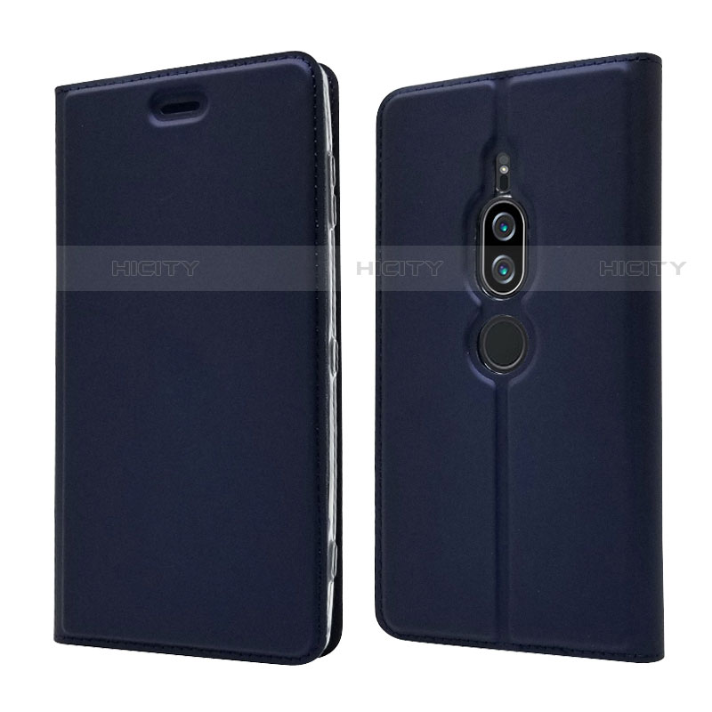 Handytasche Stand Schutzhülle Leder Hülle L03 für Sony Xperia XZ2 Premium Blau