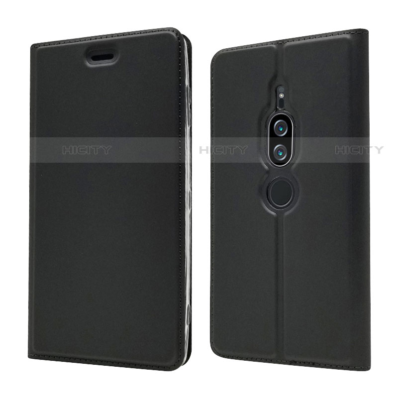 Handytasche Stand Schutzhülle Leder Hülle L03 für Sony Xperia XZ2 Premium Schwarz