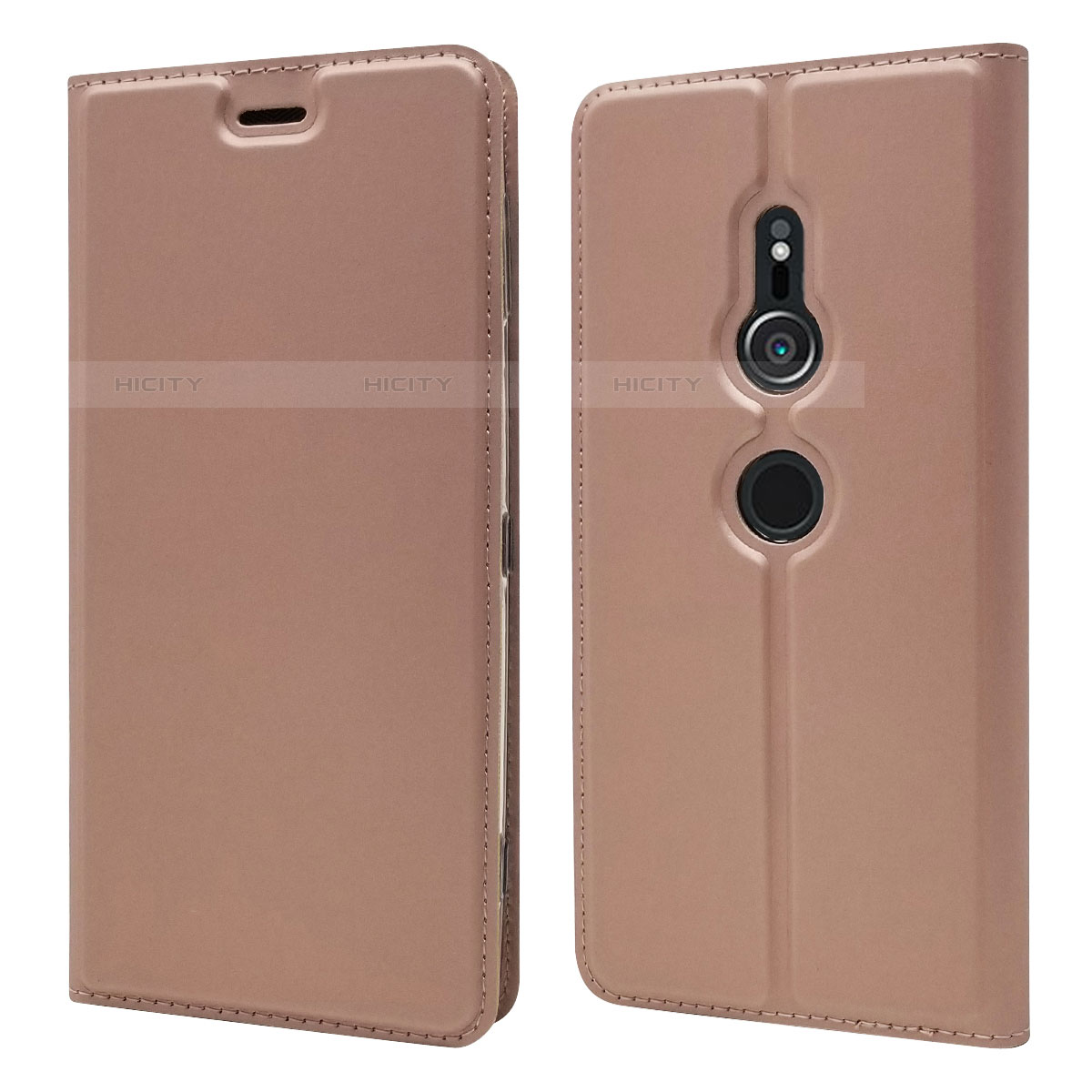 Handytasche Stand Schutzhülle Leder Hülle L03 für Sony Xperia XZ2 Rosegold