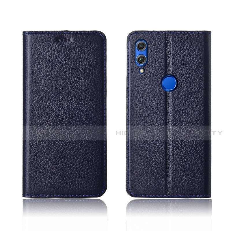 Handytasche Stand Schutzhülle Leder Hülle L04 für Huawei Honor 8X Blau