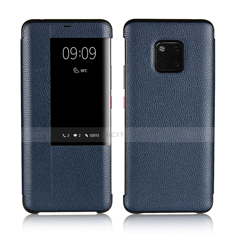 Handytasche Stand Schutzhülle Leder Hülle L04 für Huawei Mate 20 Pro Blau