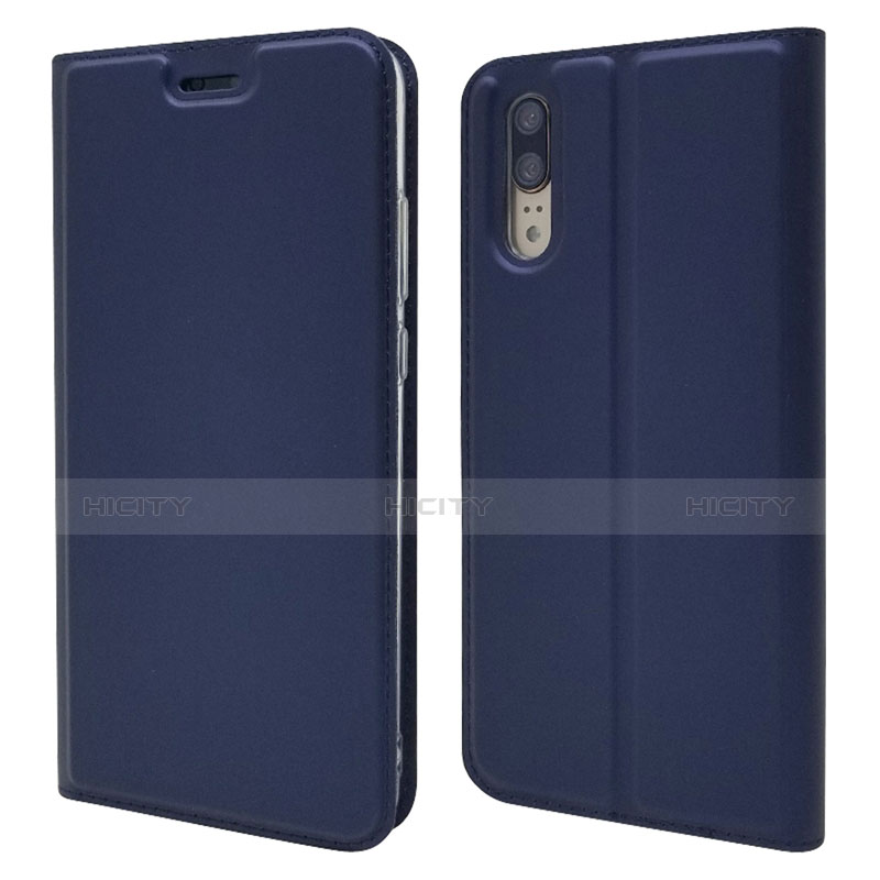 Handytasche Stand Schutzhülle Leder Hülle L04 für Huawei P20 Blau