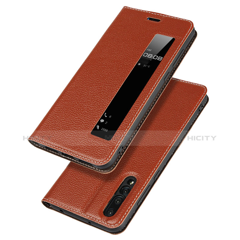 Handytasche Stand Schutzhülle Leder Hülle L04 für Huawei P20 Pro Orange Plus