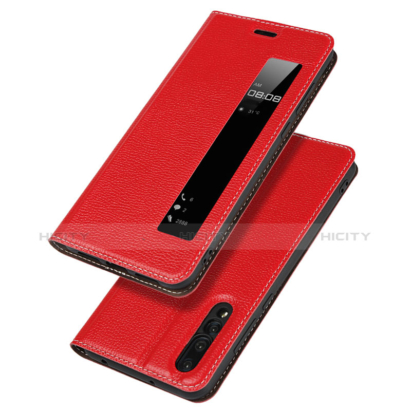 Handytasche Stand Schutzhülle Leder Hülle L04 für Huawei P20 Pro Rot Plus