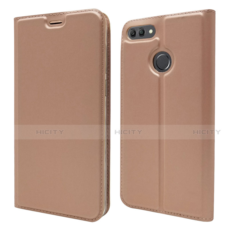 Handytasche Stand Schutzhülle Leder Hülle L04 für Huawei Y9 (2018) Rosegold Plus