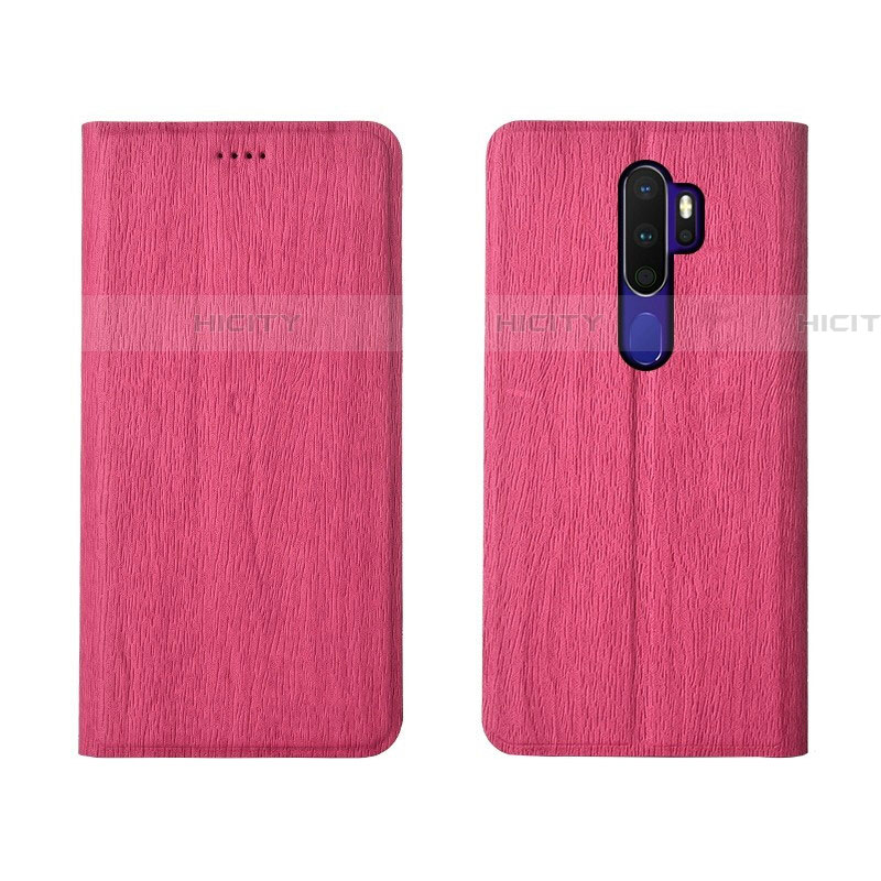 Handytasche Stand Schutzhülle Leder Hülle L04 für Oppo A11X Pink