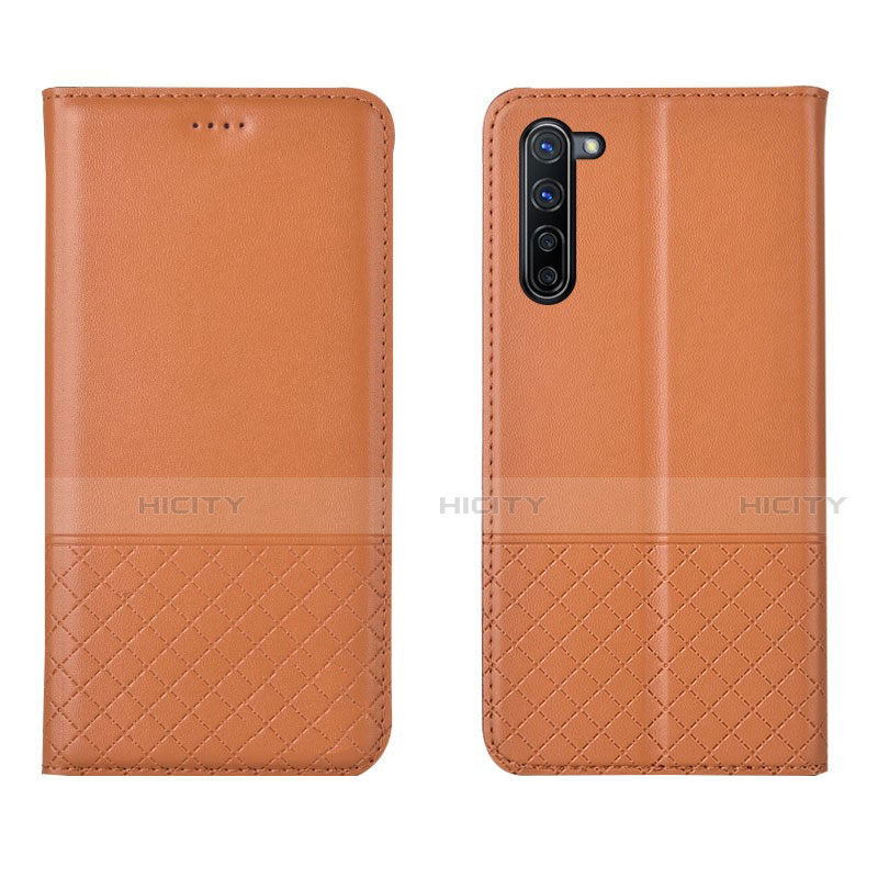 Handytasche Stand Schutzhülle Leder Hülle L04 für Oppo F15 Orange