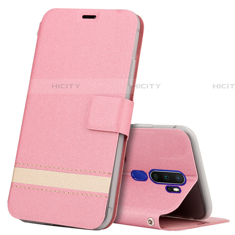 Handytasche Stand Schutzhülle Leder Hülle L05 für Oppo A11 Rosa