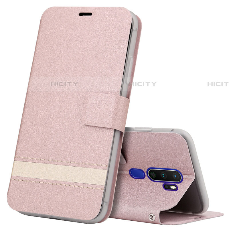 Handytasche Stand Schutzhülle Leder Hülle L05 für Oppo A11 Rosegold